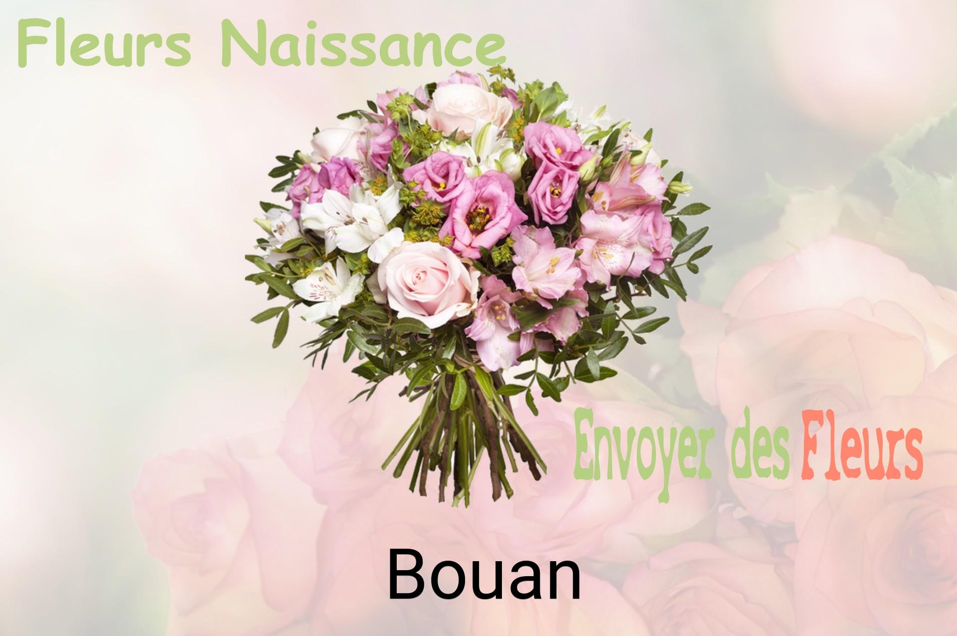 Bouquet de fleurs de naissance livré à Bouan