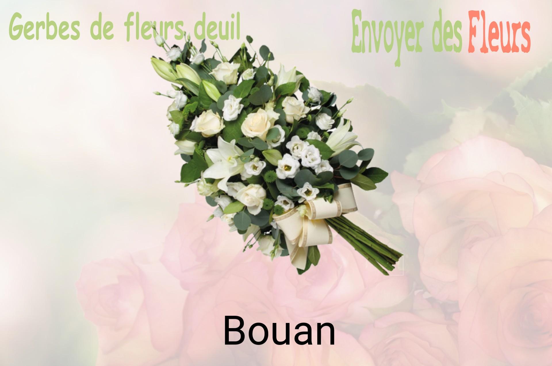 Gerbe de fleurs de deuil livrée à Bouan